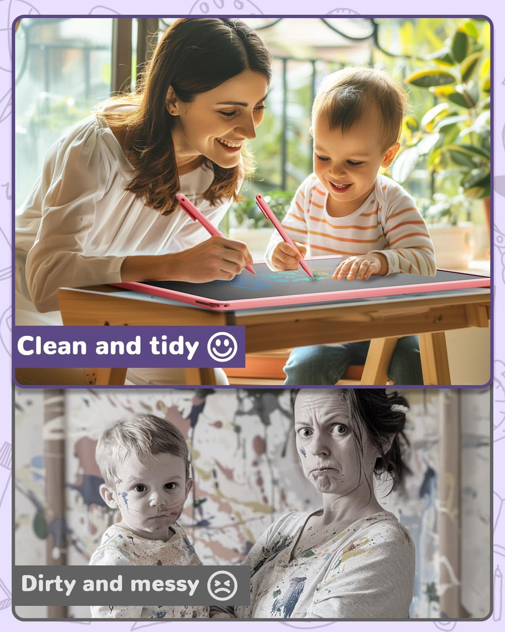 ORSEN LCD Writing Tablet 16 inch - Toddler Toys for 3 4 5 6 7 8 Year Old Girls Boys Birthday Gift Doodle Board Colorful Drawing Pad for Kids, Pink