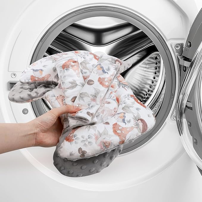 Infant Car Seat Insert, Car Seat Head Support Baby Girls Boys, Soft & Reversible Newborn Carseat Insert Cushion with 2 Strap Covers, for Stroller, Swing, Bouncer (Gray Animals)