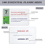 U.S Civics Test Flash Cards Combo Set,2025 US Citizenship Test Flash Cards & Study Guide Combo, Bilingual English/Spanish Naturalization Prep Kit with 100+ Civics Questions