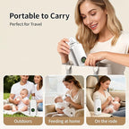 Portable Travel Baby Cordless Bottle Warmer,Baby Breastmilk and Formula Bottle Warmer,6000 mAh Rechargeable Battery,Digital Display Temperature Water Warmer On The Go,Feeding-Friendly Baby Essentials