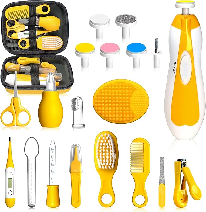 Baby Healthcare and Grooming Kit, Portable Baby Safety Care Set, Baby Essentials kit for Newborn(Yellow 20 in 1)