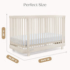 Delta Children Nest 4-in-1 Convertible Crib - Greenguard Gold Certified, Soft Beige