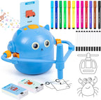 Drawing Robot for Kids, Interactive Educational Drawing Robot, Magic Painting Robot Toy with 100 Word Cards & 16 Color Pens for Girls and Boys Age 3+ (Blue)