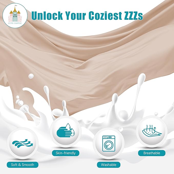 Cute Castle Pregnancy Pillows, Soft U-Shape Maternity Pillow with Removable Cover - Full Body Pillows for Adults Sleeping - Pregnancy Must Haves - Jumbo 57 Inch - Brown