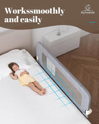 47" Upgraded Bed Rails for Toddlers with U-Shape Base, Toddler Bed Rails with More Stable and Secure,Suitable for Twin,Full,Queen Size Bed,High/Low Mattresses, Box/Platform Bed(Gray)