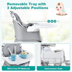 KOTEK Baby High Chair, 8 in 1 Convertible Highchairs for Babies and Toddlers, Building Block Table, Booster Seat, Toddler Chair with Removable Tray, Safety Harness, Dual Cushions (Chevron)