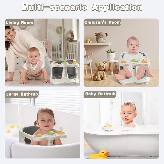Baby Bath Seat for Babies 6 Months & Up - Bath Seats for Babies Sitting up, Non-Slip Toddler & Infant Bath Seat Comfortable Baby Bath Chair