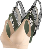 SUIEK 4 Pack Nursing Sleep Bra Maternity Bralette Cotton Breastfeeding Bras