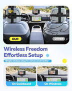 Wireless Baby Car Camera with 1080P Advanced Night Vision and 32H Battery, No Wi-Fi Needed Easy Setup Car Baby Monitor with Video Recording Adjustable Angle, Newborns Travel Essentials Gifts