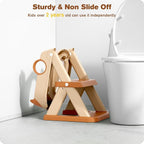 Potty Training Seat, Upgrade Toddler Toilet Seat for Kids Boys Girls, 2 in 1 Potty Training Toilet for Kids, Splash Guard Anti-Slip Pad Step Stool（Brown）
