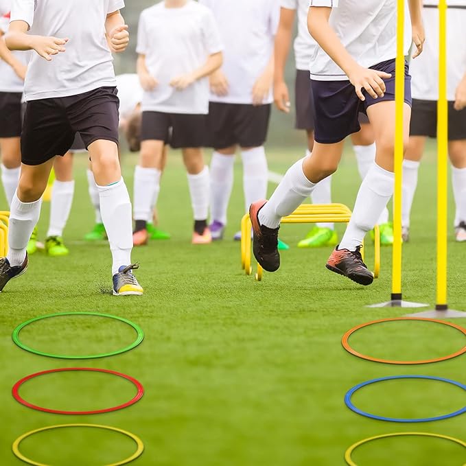 Libima Obstacle Course Ring Set Exercise Hoop Large Hoop Plastic Toys Playground Toys for Gymnastics Practice Party Games Educational Activities Holiday Decor, 5 Colors(12 Pcs,15.8 Inch)