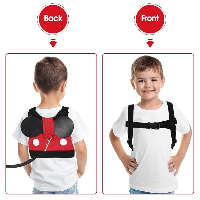 Backpack Leash for Toddlers 1–4 – Cute & Adjustable Toddler Safety Harness Leash for Baby Boys and Girls, Perfect for Disney Trips, Airports, Parks, Zoos & Crowded Places