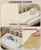 Muslin Baby Lounger Cover for Snuggle Me Organic Lounger/Baby Lounger/Organic Cotton Handmade Cover for Infant/Toddler Lounger/Nursing Pillow(Yellow, Wheat)