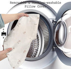 Little Grape Land Muslin Nursing Pillow, Soft 100% Cotton Breastfeeding Pillow with Breathable Cotton Removable Cover, Fog Flower Breast Feeding Pillows for Babies 0-12 Months with Protective Zipper