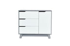 Babyletto Hudson 3-Drawer Changer Dresser with Removable Changing Tray in Grey and White, Greenguard Gold Certified