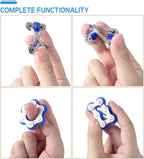 8 Pcs Sensory Fidget Toys Pack Flippy Roller Bike Chain Fidget Spinner Anxiety and Stress Relief Silent Tools Mesh Marble Acupressure Ring for Adults Teens Kids Boys Girls