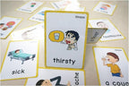 SANTSUN 14 Illness & Disease Expression English Flash Cards, Study Cards (4.72 x 3.54 Inch) with 1 Ring, Pocket Laminated Flashcards for Ages Pre-K & K