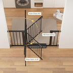 Cumbor 36" Extra Tall Baby Gate for Stairs, 29.7-48" Wide Dog Gates for Doorways, Auto Close Safety Gate for Babies and Pets, Easy Install, Pressure Mounted, Fits Doorways, Stairs, Entryways, Black