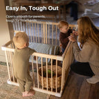 HARPPA Baby Gate Playpen Wooden Playpen for Babies and Toddlers Large Play Yards Baby Fence Play Area 45.66 x 45.66 x 24 inch