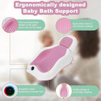 Baby Bath Support | Newborn Bathtub, With Thermometer, Collapsible, Ergonomically Designed, Baby Tubs for Newborn Essentials Must Haves (Pink)