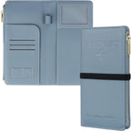 Travel Passport Wallet, RFID Blocking Passport Holder with Zipper, Passport Cover for Women Men, PU Leather Travel Document Organizer with Card Slots, Gift for Family Friends, Blue