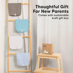 5-Pack Cotton Muslin Burp Cloths Baby Girls, Boys - Soft & Absorbent Spit Up Burp Rags, Large Muslin Towel, Cotton Wash Cloths for Babies, Newborn, Infant, No Shrink, Durable, Neutral (Nimbus)