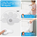 Baby Proofing Toilet Locks, Child Safety Toilet Lock,Toilet Flush Child Safety Lock with Round Button,Toilet Locks for Toddlers Kids Children,Strong Adhesive Toilet Lock for Bathroom Washroom(2pcs)