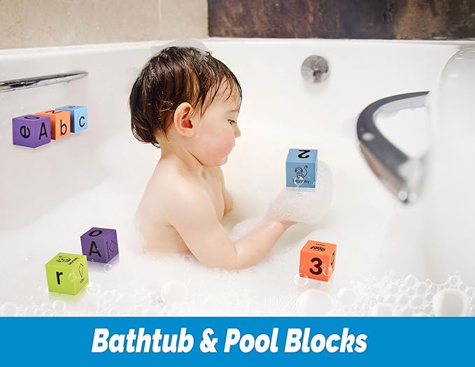 BOHS Foam Learning Blocks - Number,Alphabet,Shapes,Sight Words - Quiet,Safe and Soft Stacking Toys for Toddlers,30pcs,1.96 in(5cm)/Piece