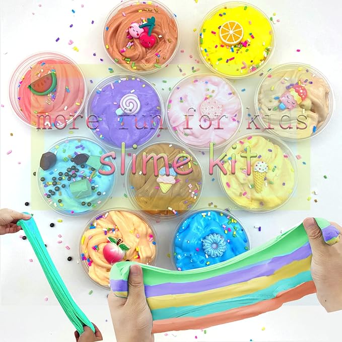 Butter Slime Kit for Girls and Boys 11pack with Scent,Stretchy and Non-Sticky,Stress Relief Fidget Toy,Birthday Gift and Party Favors Easter Basket Stuffers Christmas Party Supplies
