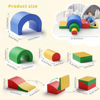 Lischwert Foam Climbing Blocks, Soft Climbing Toys for Toddlers, 5 Pieces Crawl and Climb Foam Playset with Foldable Block and Tunnel, Indoor Climber Activity Play Set for Kids Age 1+(Colorful)