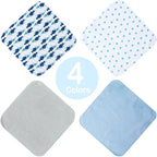 Softan Baby Washcloths, 24Pack Baby Wash Cloths Extra Soft & Ultra Absorbent, Baby Towels and Washcloths Face Towel Unisex for Boys Girls Body, Washclothes Gentle on Sensitive Skin, 9x9 Blue Whale
