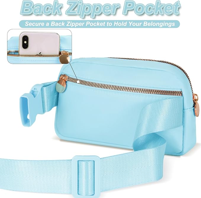 Fanny Pack Belt Bag Crossbody Bags with Initials Letter Patch Trendy Stuff for Teens Cute Stuff Birthday Gifts for Teenager Girls | B,Blue Bag