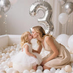 GOGOSO Balls for Ball Pit - Plastic Ball for Toddlers 1-3, Baby Kids Ball Pool Decoration 50 100 200 300 500 1000 (A White+Beige+Clear, 50 Balls)