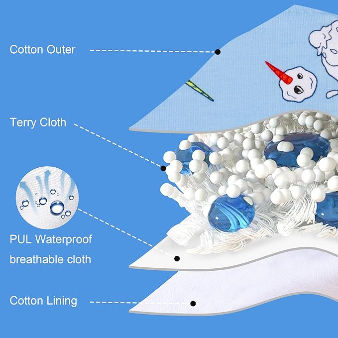 BIG ELEPHANT 10-Packs Training Underwear Absorbent Toddler Potty Trained Pants for Boys and Girls, 12 Months - 9 Years