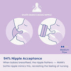 MAM Easy Start Anti-Colic Baby Bottle, Medium Flow, Breastfeeding-Like Silicone Nipple Bottle, Reduces Colic, Gas, & Reflux, Easy-to-Clean, BPA-Free, Vented Baby Bottles for Newborns, 2 Plus Months