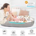 Baby Lounger - Breathable & Soft Baby Nest, Portable and Lightweight Tummy Time Lounger for Home and Travel, Ideal Newborn Babies Essentials Baby Shower Gifts