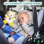 Baby Musical Activity Soft Toys with Sound & Light, Sensory Toys for Infant Developmental with Teether, Rattle and Textures, Soft Plush Toy for Newborn Gift 6 to 12 Months (Lion)