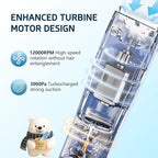 DAILYLIFE Baby Hair Clippers, Silent Clippers for Kids with Autism, Sensory Baby Hair Cutting Kit, Quiet Vacuum Hair Trimmer Waterproof for Toddler Infants Boys, Blue