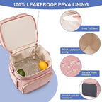 Insulated Breastmilk Cooler Bag with Ice Pack - Holds 6x9oz Bottles, Leakproof Double Layer, Baby Bottle Cooler Bag with Adjustable Strap for Nursing Moms, Daycare & Travel