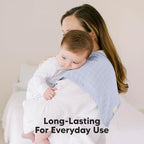 5-Pack Cotton Muslin Burp Cloths Baby Girls, Boys - Soft & Absorbent Spit Up Burp Rags, Large Muslin Towel, Cotton Wash Cloths for Babies, Newborn, Infant, No Shrink, Durable, Neutral (Nimbus)