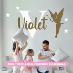 CRYPTONITE Personalized Name & Initial Tinkerbell Vinyl Wall Decals - Baby Girl Bedroom Decor - Fairy & Princess Wall Decals (A. Tinkerbell)