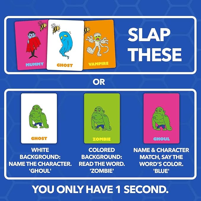 QUOKKA Family Games for Adults and Kids - Guess-in-Seconds Fun Slap Card Game for 2-6 Players - Hilarious Board Game for Family Night Ages 8+, Monster Challenges Halloween Party Edition