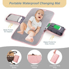 MOMUVO Diaper Bag Backpack, Quilted Baby Bag with Changing Pad & Stroller Straps & Pacifier Case, Large Travel Diaper Bags for Mom Dad, Pink