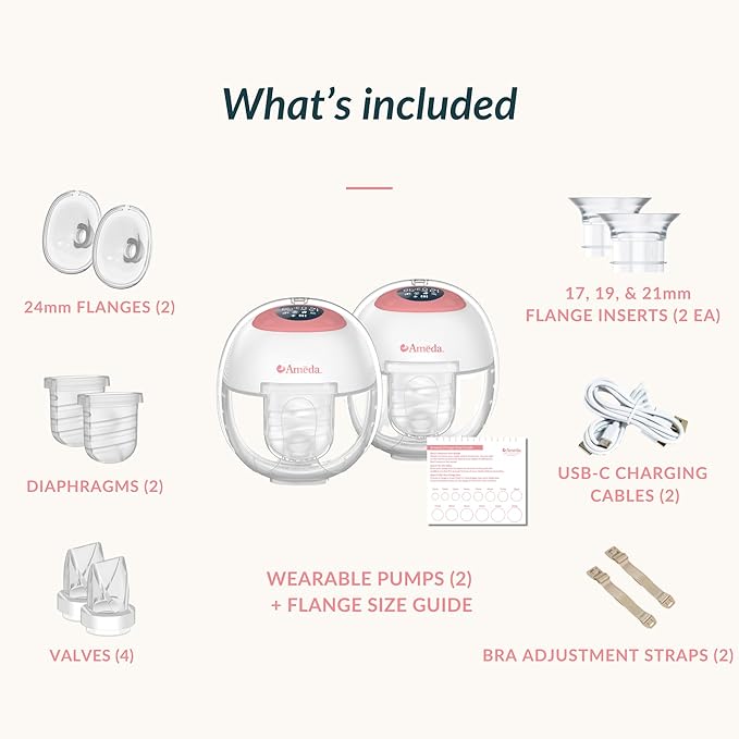 Ameda GLO Wearable Breast Pump | Wearable Breastfeeding Pump | Hands Free, Portable, Electric, Wireless, Hospital Grade | Breast Feeding Essentials | Baby Feeding Essentials