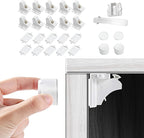 Vmaisi Adhesive Magnetic Locks for Cabinets & Drawers (10 Locks and 2 Keys)