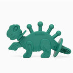 Bambeado Baby Teether Toy and Training Toothbrush: Dibly - The Dino Baby Teething Toys BPA-Free Teethers Inspired by Nature with Natural Rubber Pacifier