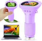 Microscope for Kids 200x Zoom 2-Inch HD Kids Microscope Camera - STEM Learning Kit | Portable Science Tool | Perfect for Ages 3-12 Girls | Purple