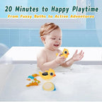 TKY Big-Eye Duck Baby Bath Thermometer - Digital Water & Room Temp Monitor with LED Alerts, Floating Bath Safety Essential for Newborns, Infants, Toddlers (Rechargeable, IP67 Waterproof)