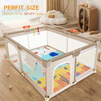 Baby Play Mat - Thicken 71x59 Inch Soft Foam Crawling Mat for Playpen & Floor, Non-Slip Waterproof Playmats for Infants & Toddlers, Portable Foldable & Machine Washable, Ocean World