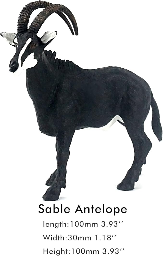 FUNSHOWCASE African Jungle Animals Sable Antelope Toy Figure Realistic Plastic Figurine Height 4-inch